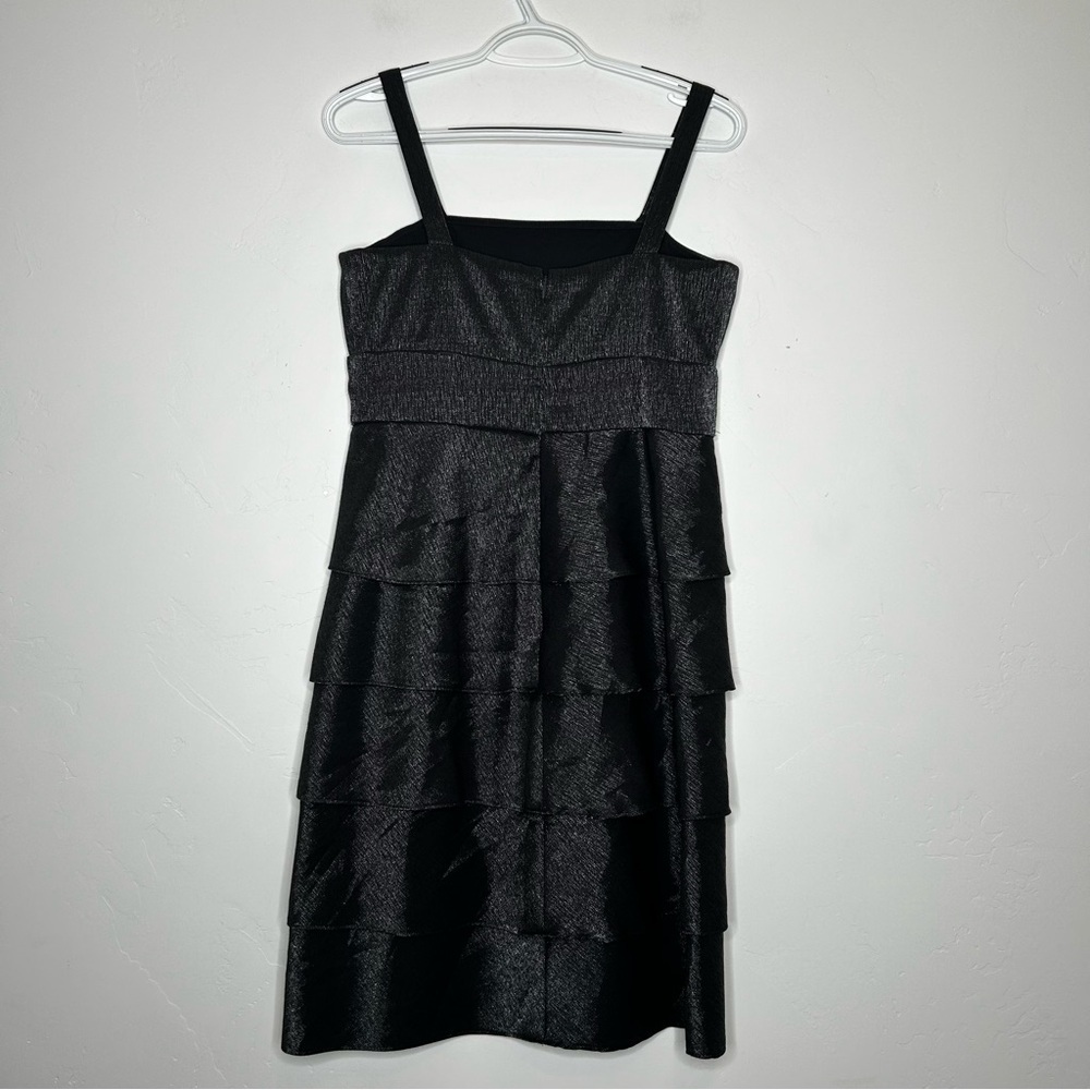 R&M Richards Shimmer Charcoal Midi Dress with Jacket Beaded Waist Size 6P Formal - Picture 4 of 16